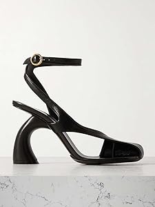 靴 [HAND MADE] HANDSOME STRAP HEEL BLACK Twist Front Strappy Triangle Heels | boohoo